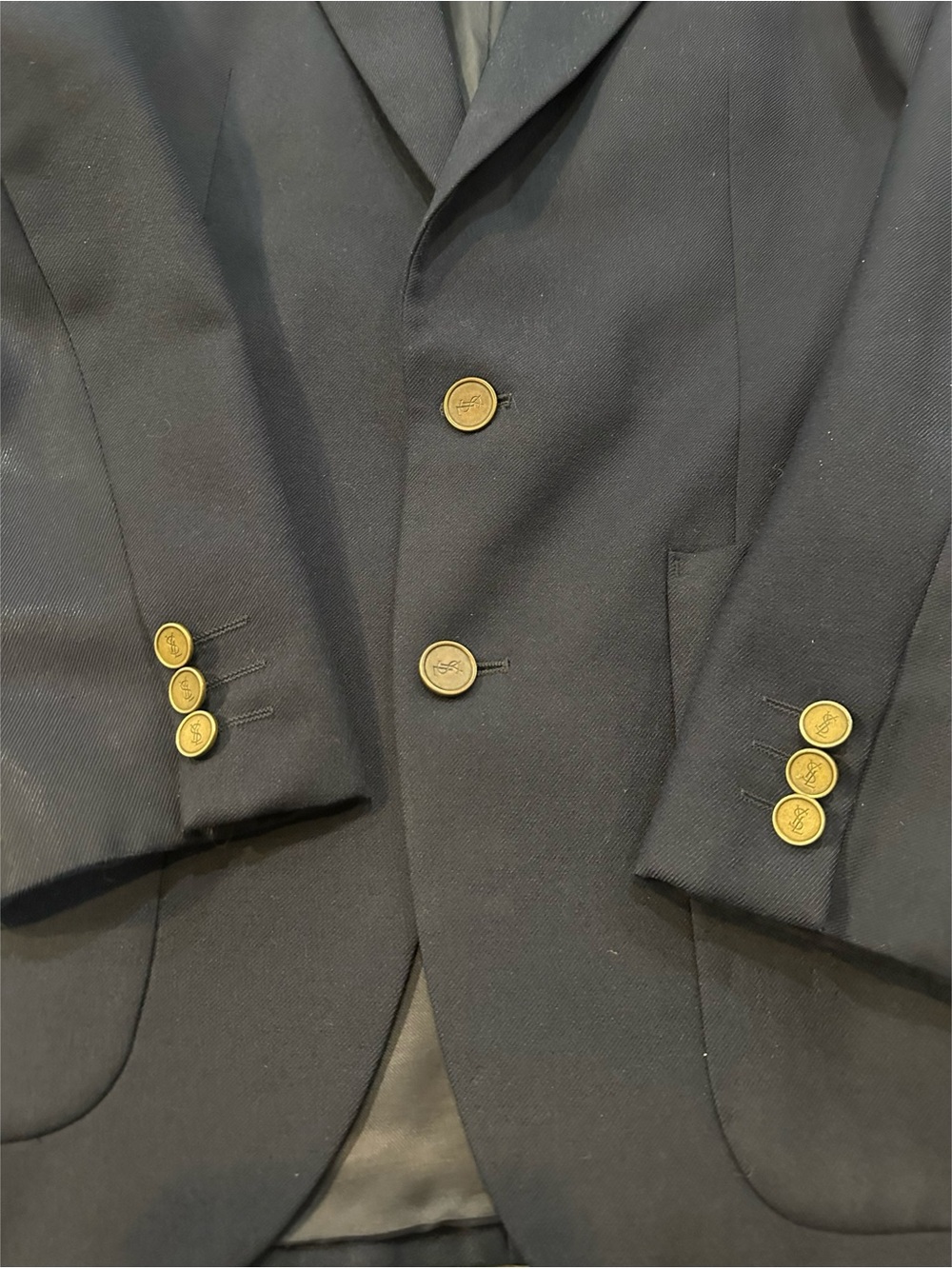 YSL Vintage Men's Blazer in Navy Blue - Size Small Slim (see measurements) - Picture 10 of 16